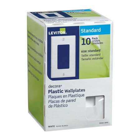 Eaton Wiring Devices Leviton Decora White 1 gang Thermoset Plastic Decorator Wall Plate 10 pk 80401-WMP